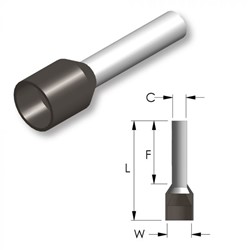 Adereindhuls 2x1.5mm zwart (verp.100)