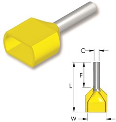 Adereindhuls 2x6.0mm geel (verp.100)