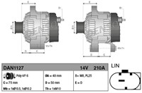 Alternator 12V 210A 6PK LIN BMW-3