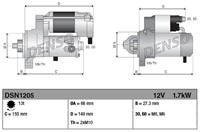 Startmotor 12V 1.7kW 13T Denso Mercedes-3