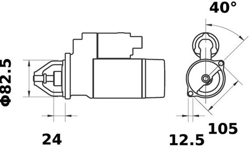 Startmotor 12V 2.8kW 9T Mercedes-2