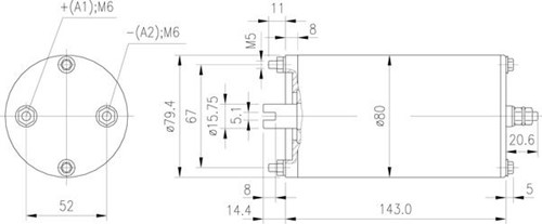 DC Motor 24V 0.8kW 4000rpm-2