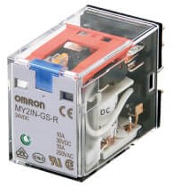 Power Relay, Miniature, DPDT, 24 VDC, 10 A, MY-GS-R Series, Socket, Latching