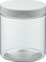 Plastic potje 250 ml PET transparant - met witte deksel ( per 10 st )