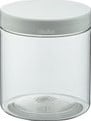 Plastic potje 250 ml PET transparant - met witte deksel ( per 10 st )