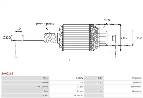 Anker Denso 12V 0.8kW 11t 44x101mm-2
