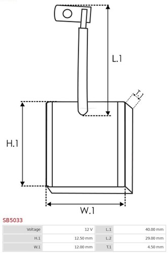 Koolborstel 4.5x12x12.5 Denso Mitsubishi-2