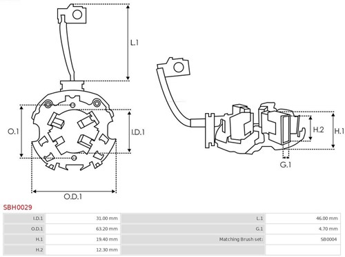Borstelhouder Bosch 63.2mm '107'-2