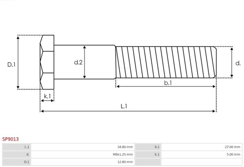 Relaisbout M8x34.8mm Bosch-2