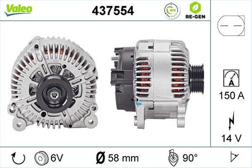 Alternator 12V 150A 6PK Valeo Audi L/DFM-2